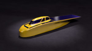 Una imagen 3D de Novum, el coche solar del equipo de Universidad de Michigan que competirá en el 2017 Bridgestone World Solar Challenge. Crédito: Steve Alvey/ Diseñador Gráfico SciTech 3D/2D de la Facultad de Ingeniería de la U-M.