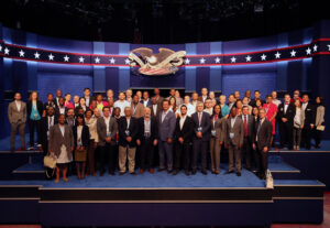 Comisión de Debates Presidenciales y Delegación Internacional del Instituto Democrático Nacional en Las Vegas 2016. Imagen cortesía: La Comisión de Debates Presidenciales